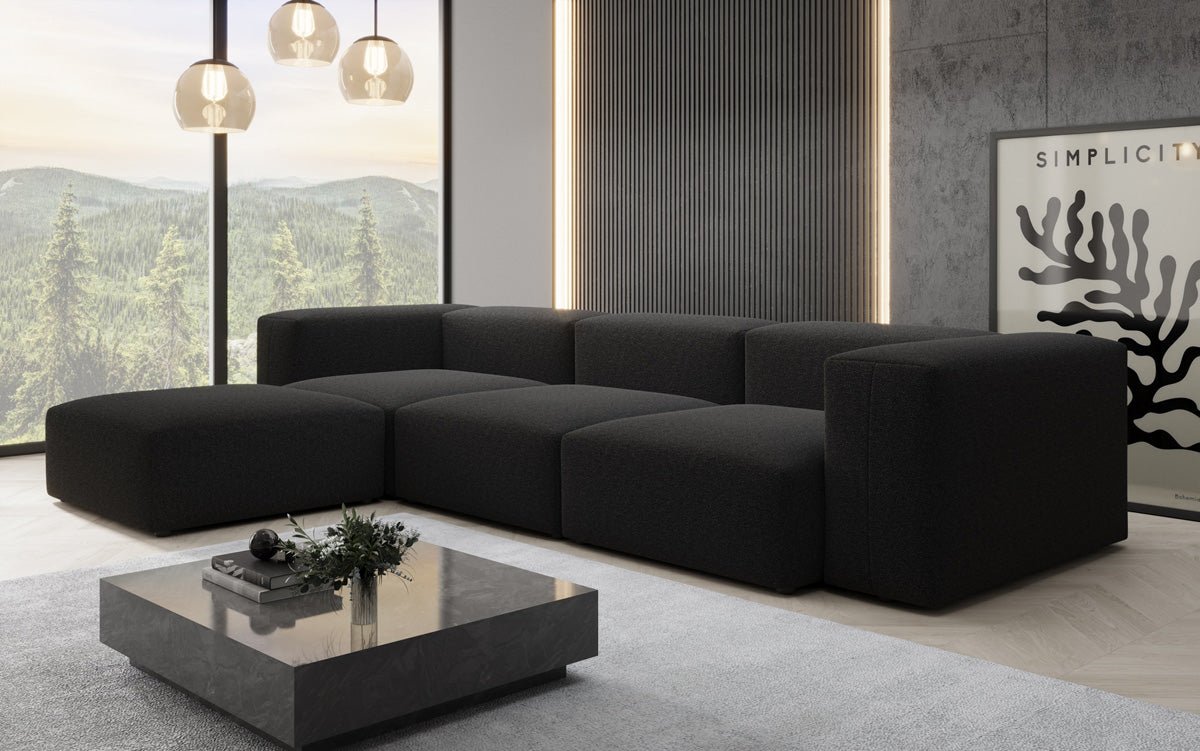 Designer L Sofa Snug in Bouclé