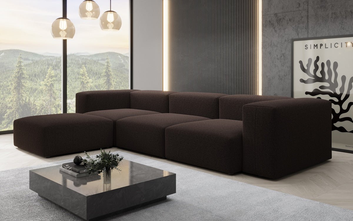 Designer L Sofa Snug in Bouclé