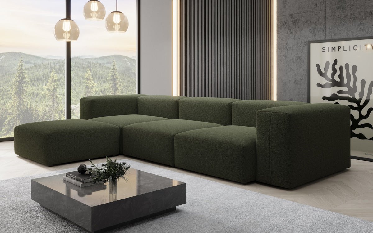 Designer L Sofa Snug in Bouclé