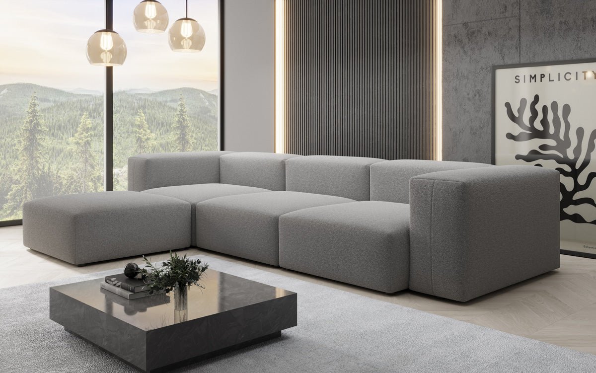 Designer L Sofa Snug in Bouclé