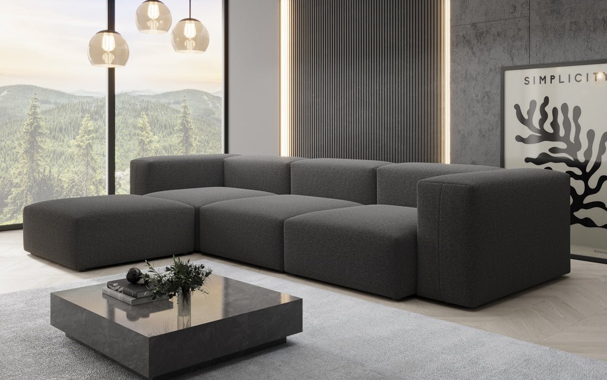 Designer L Sofa Snug in Bouclé