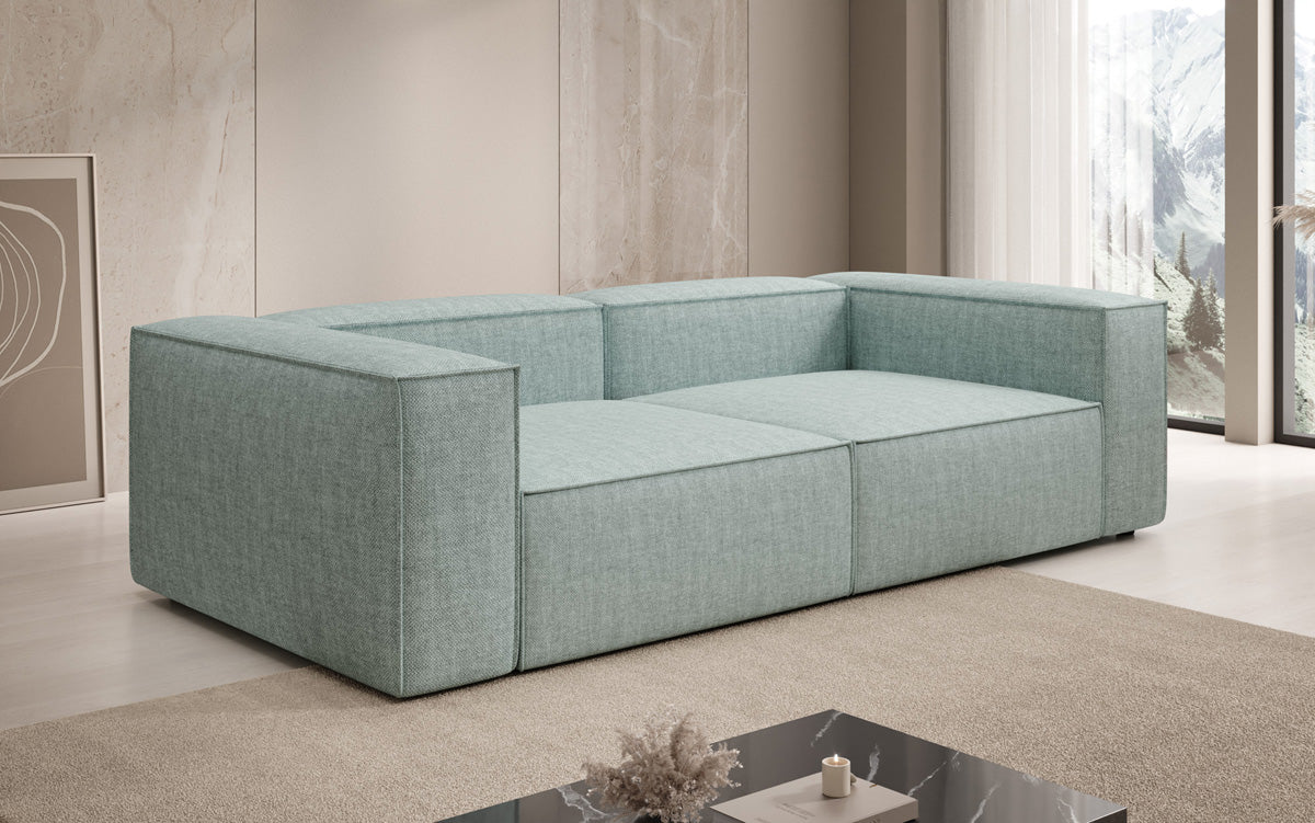 Designer Sofa Lesley 3 Sitzer in Leinen-Optik