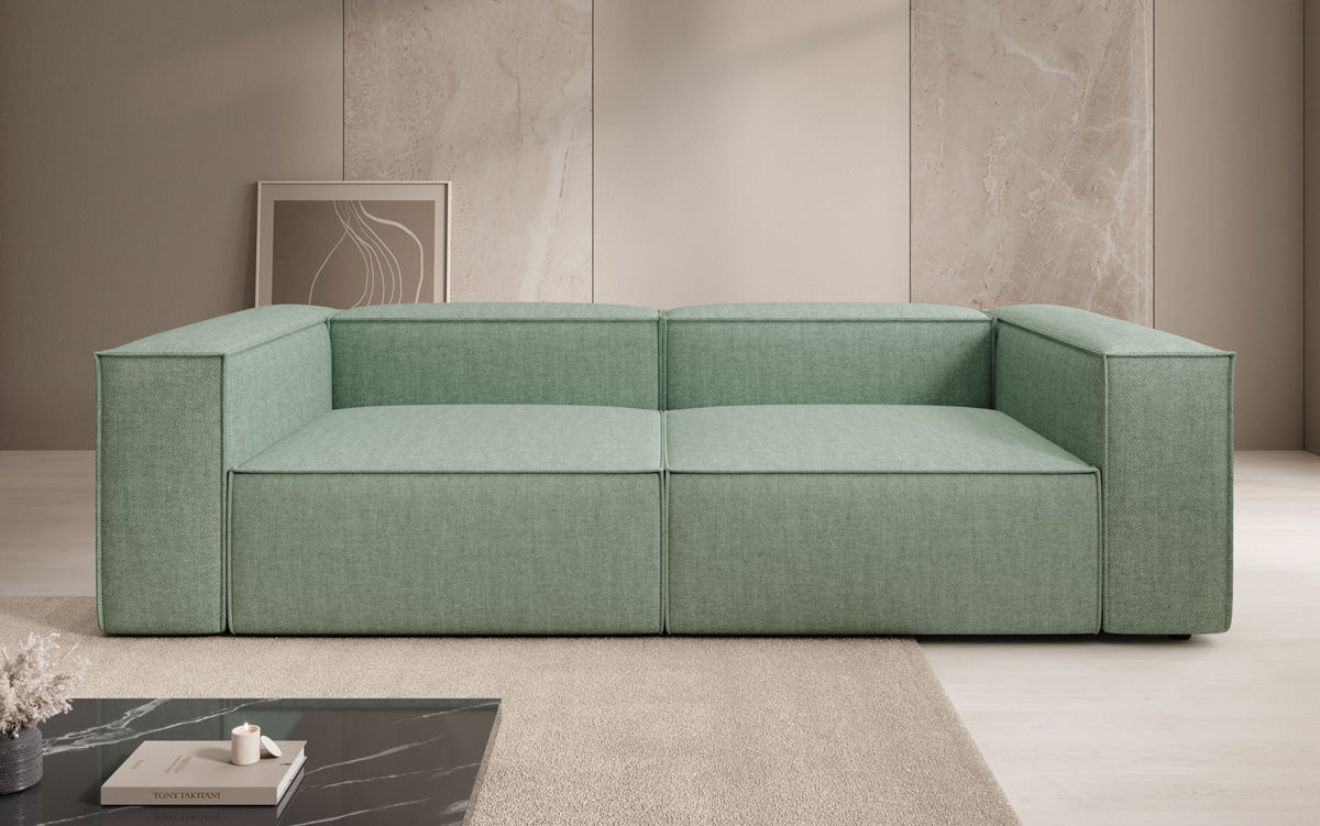 Designer Sofa Lesley 3 Sitzer in Leinen-Optik