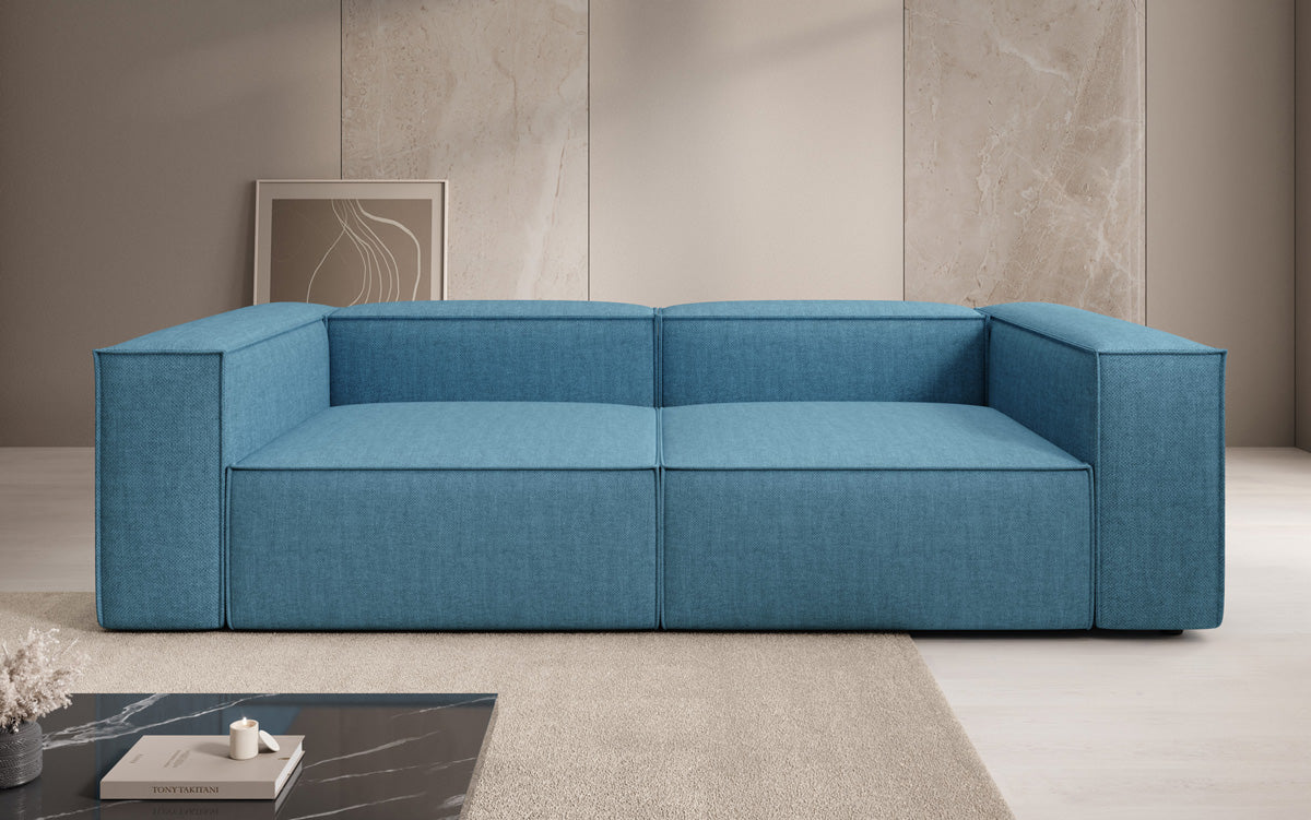 Designer Sofa Lesley 3 Sitzer in Leinen-Optik