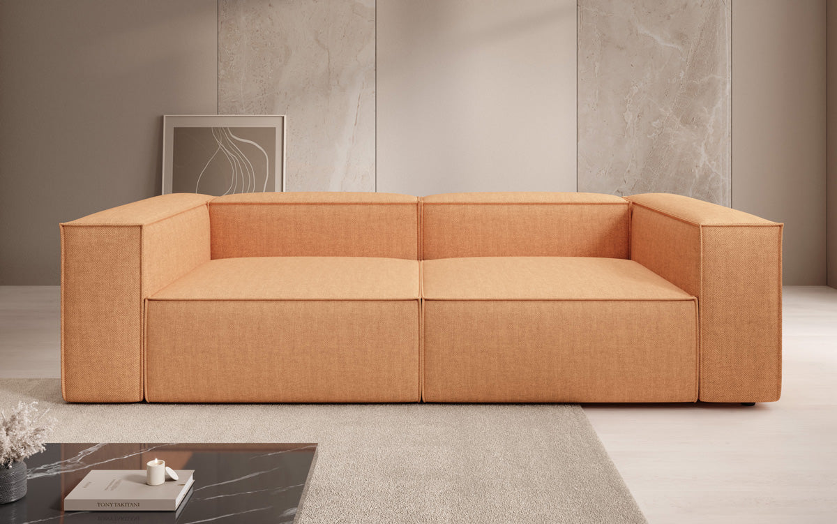 Designer Sofa Lesley 3 Sitzer in Leinen-Optik