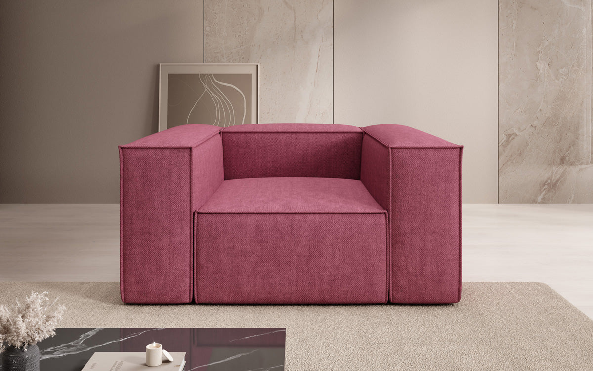 Designer Sofa-Sessel Lesley in Leinen-Optik