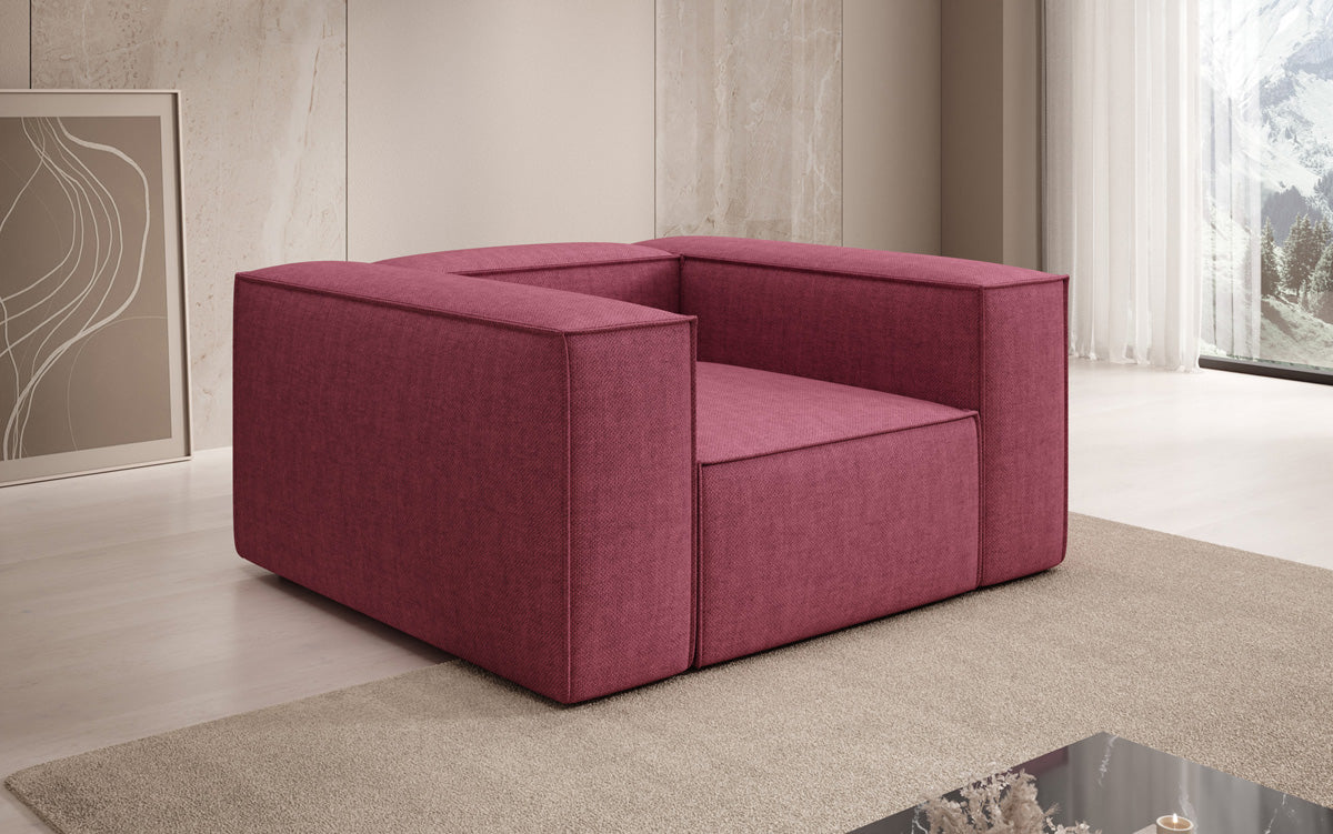 Designer Sofa-Sessel Lesley in Leinen-Optik