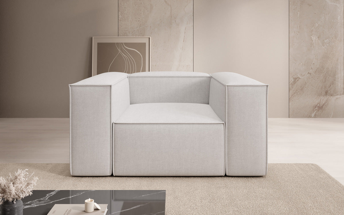 Designer Sofa-Sessel Lesley in Leinen-Optik