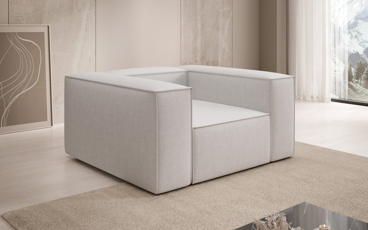 Designer Sofa-Sessel Lesley in Leinen-Optik