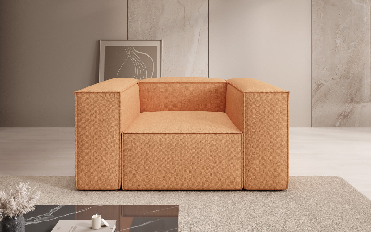 Designer Sofa-Sessel Lesley in Leinen-Optik