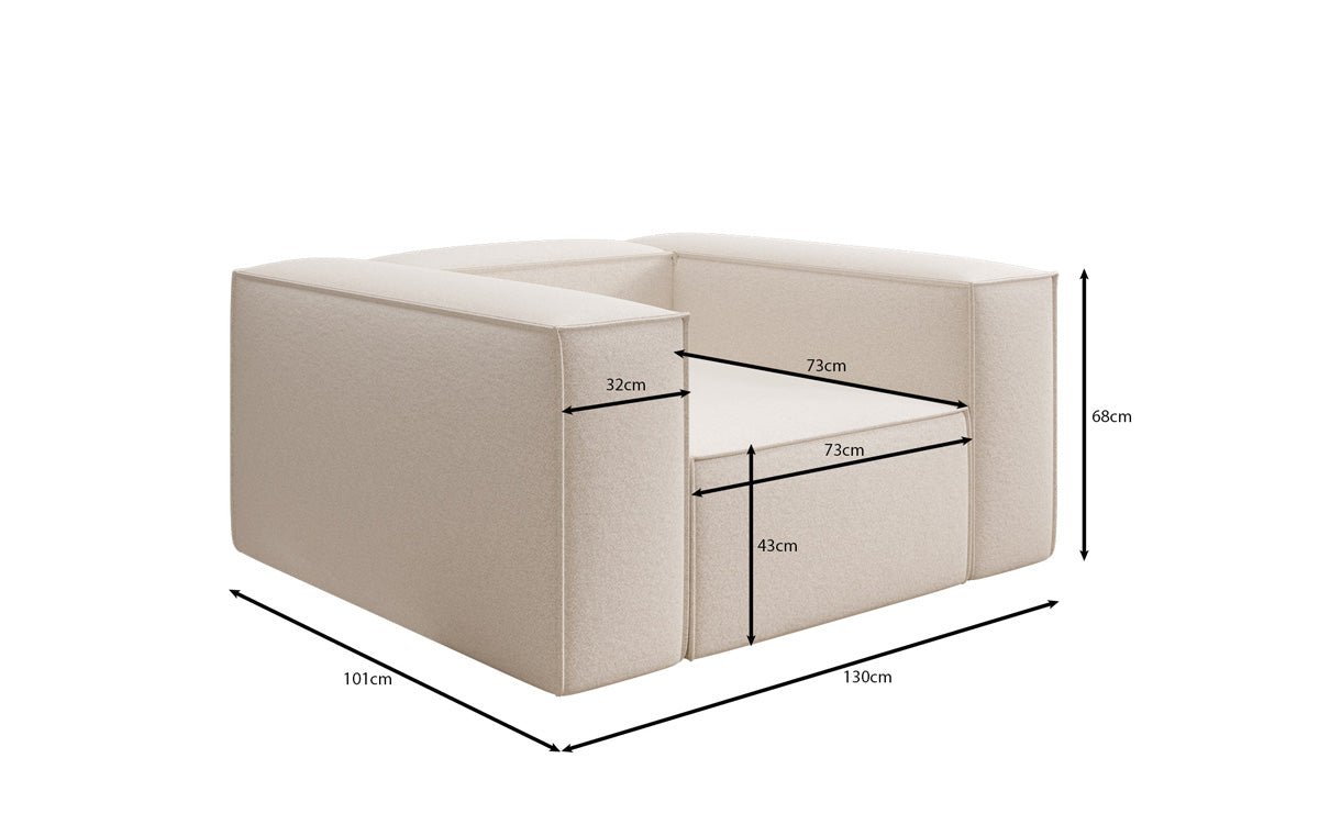 Designer Sofa-Sessel Lesley in Strukturstoff