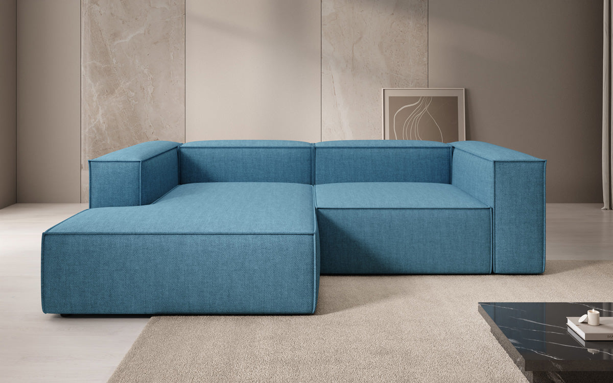 Designer Ecksofa Lesley Mini in Leinen-Optik