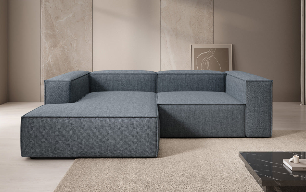 Designer Ecksofa Lesley Mini in Leinen-Optik