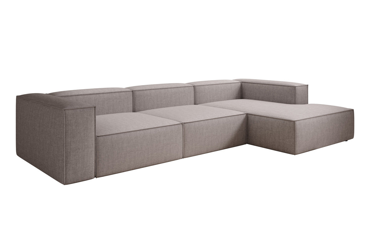 Designer Ecksofa Lesley in Leinen-Optik