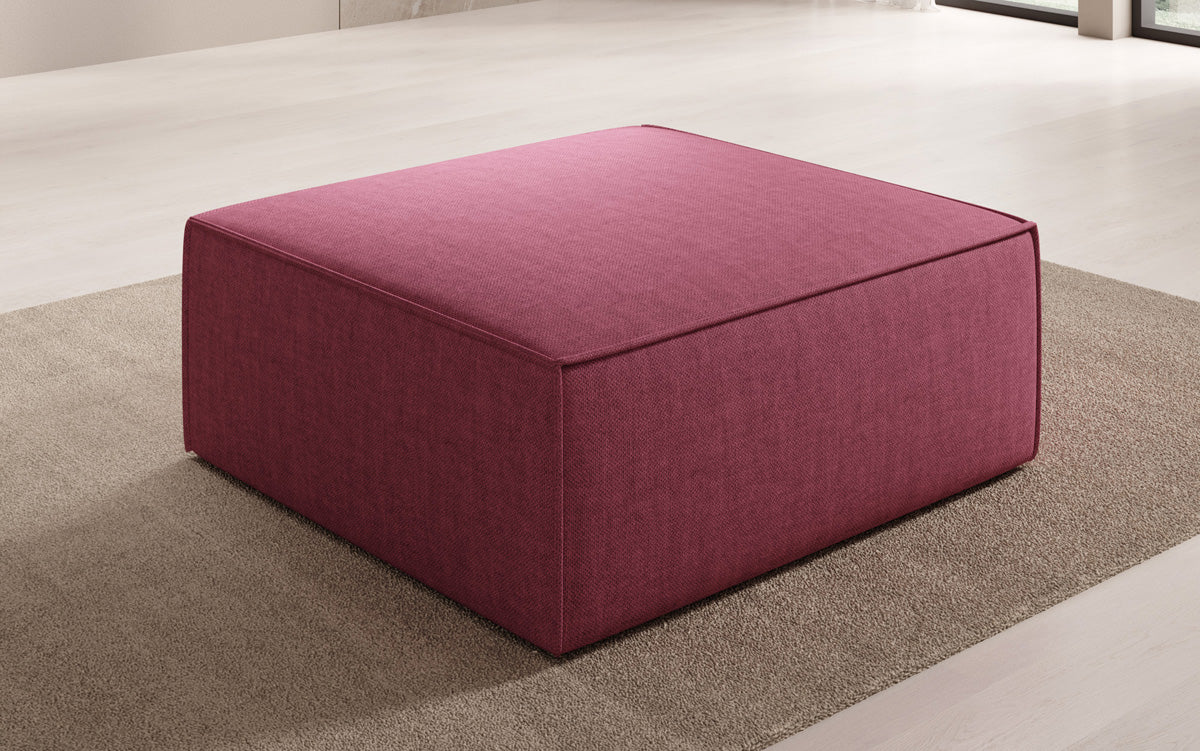 Beistellhocker Lesley in Leinen-Optik