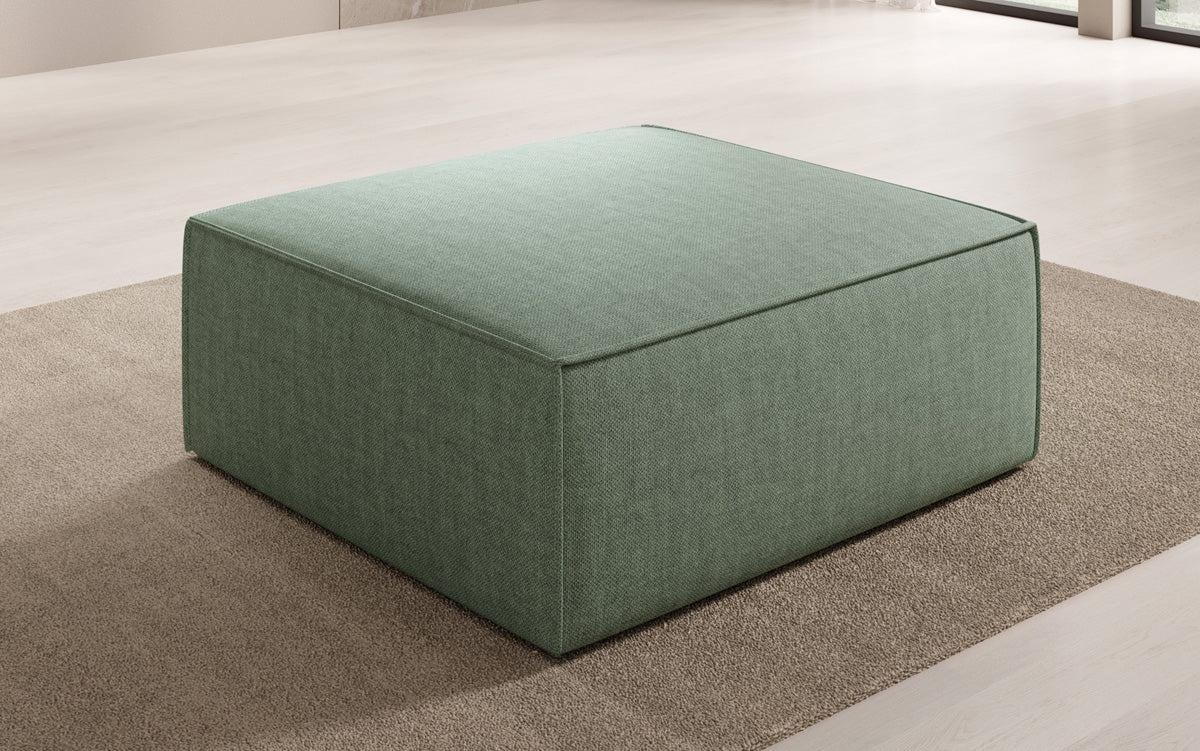 Beistellhocker Lesley in Leinen-Optik