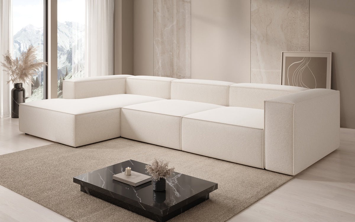 Designer Sofa Lesley L in Strukturstoff