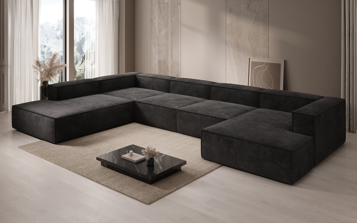 Designer Sofa Lesley U XXL in Cord