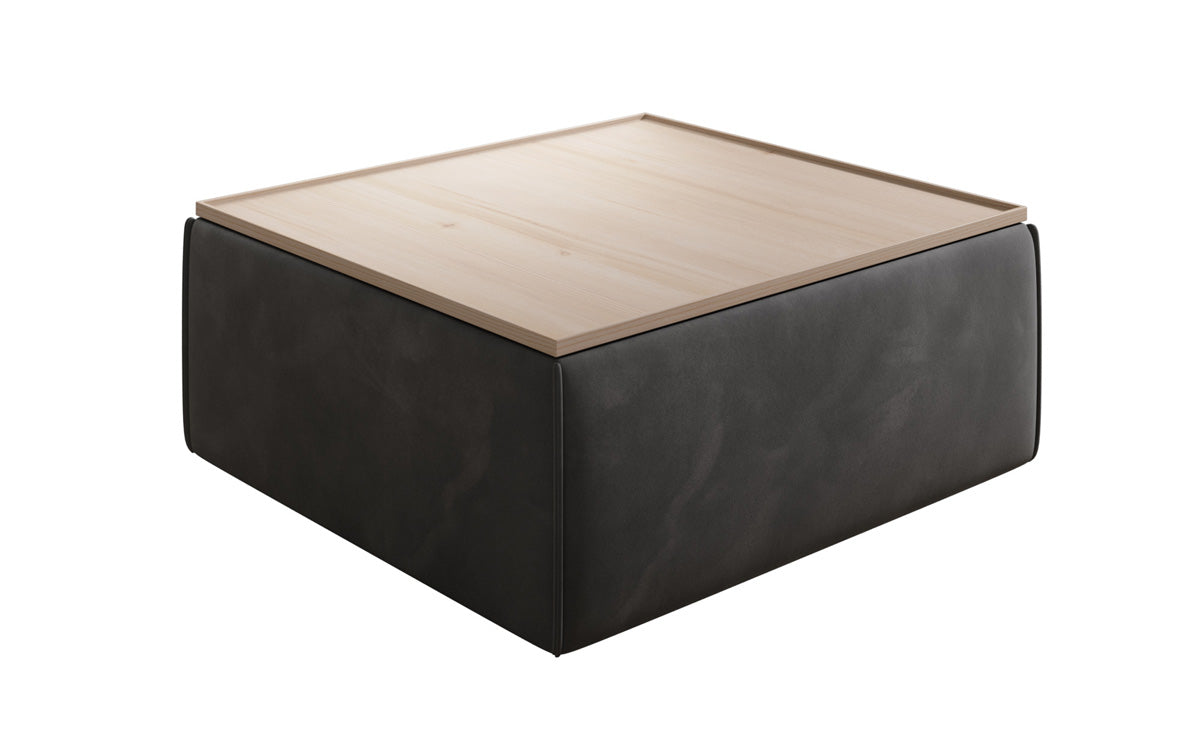 Side stool/coffee table Lesley with storage in velvet