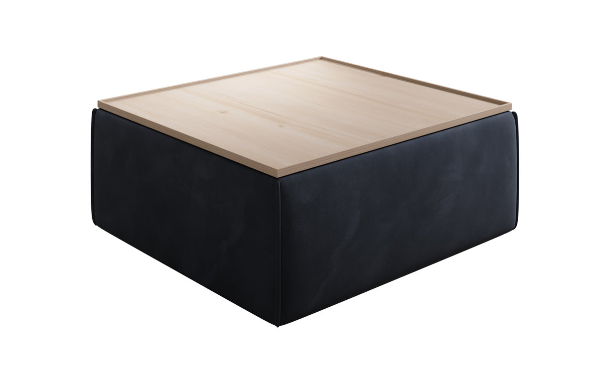 Side stool/coffee table Lesley with storage in velvet