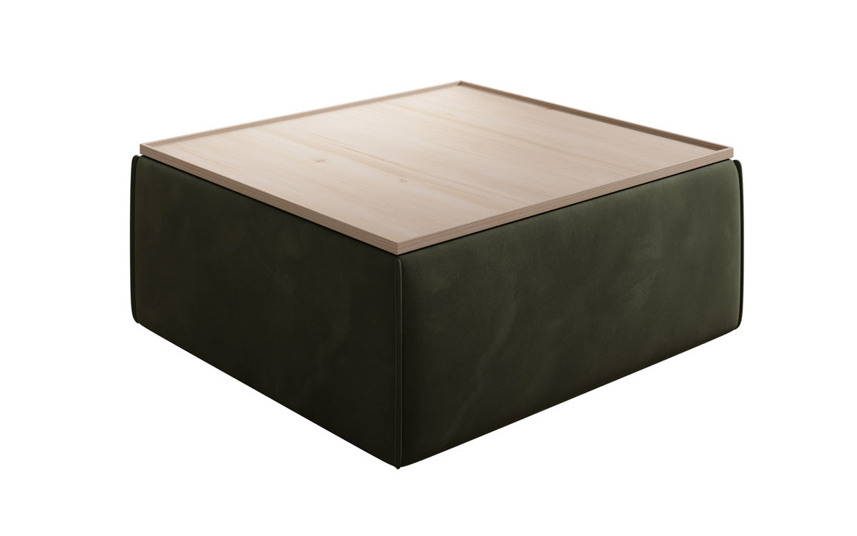 Side stool/coffee table Lesley with storage in velvet
