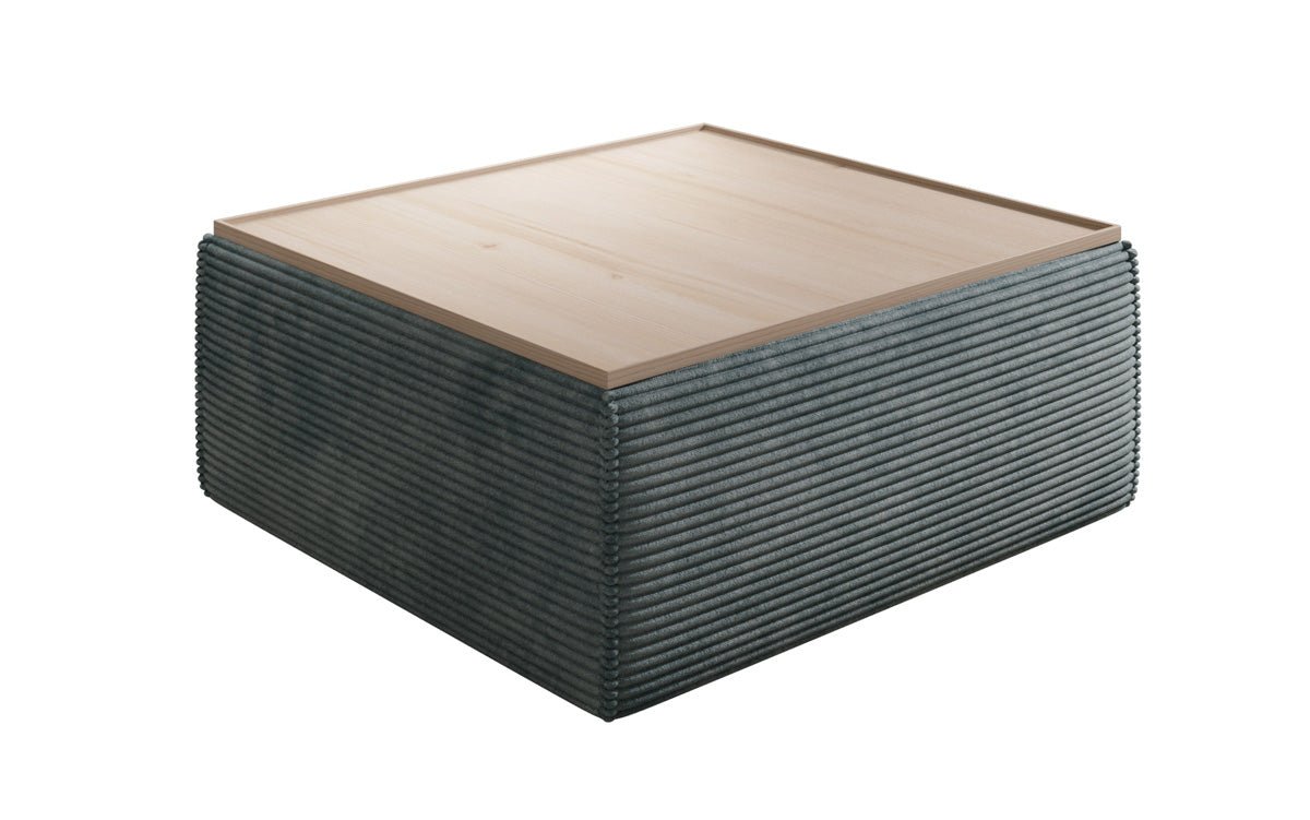 Beistellhocker/Couchtisch Lesley mit Stauraum in Cord