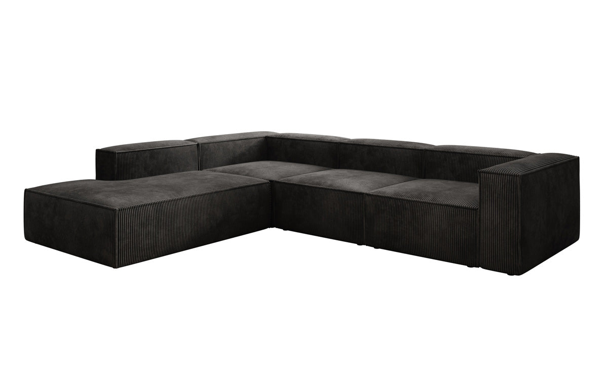 Designer Sofa Lesley L mit langer Ottomane in Cord