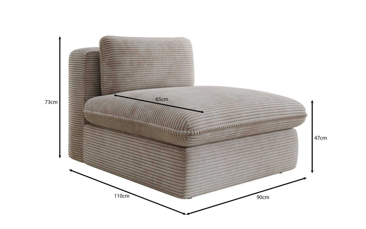 Fauteuil canapé design Cuddle en côtelé