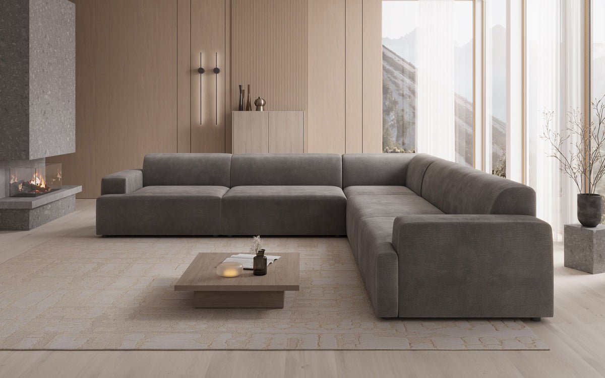 Designer Sofa Monza Wohnlandschaft L XXL in Samt