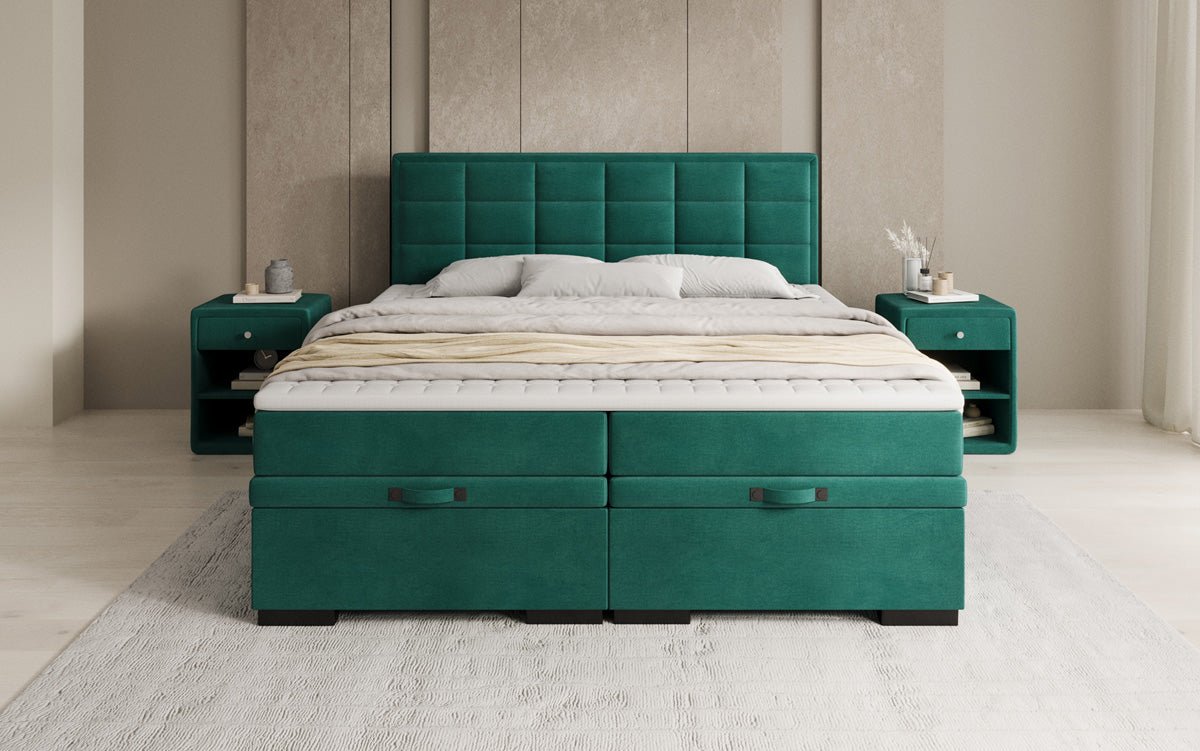 Boxspringbett Alessia mit Stauraum in Samt