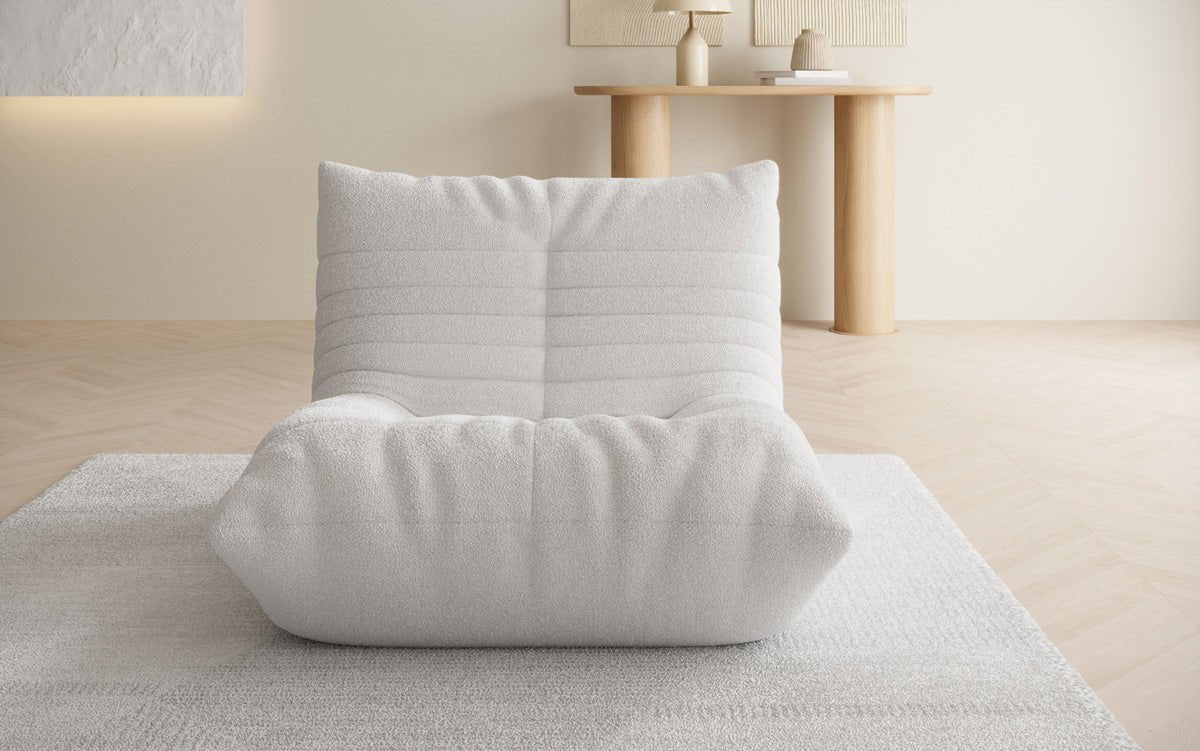 Designer Sofa-Sessel Calmo in Teddy Bouclé