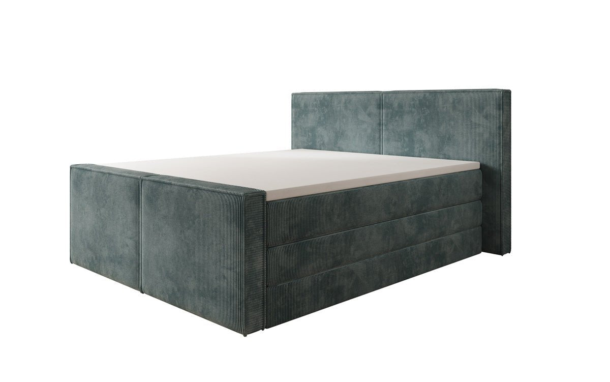 Boxspringbett Ophelia II mit hochklappbarem Stauraum in Cord