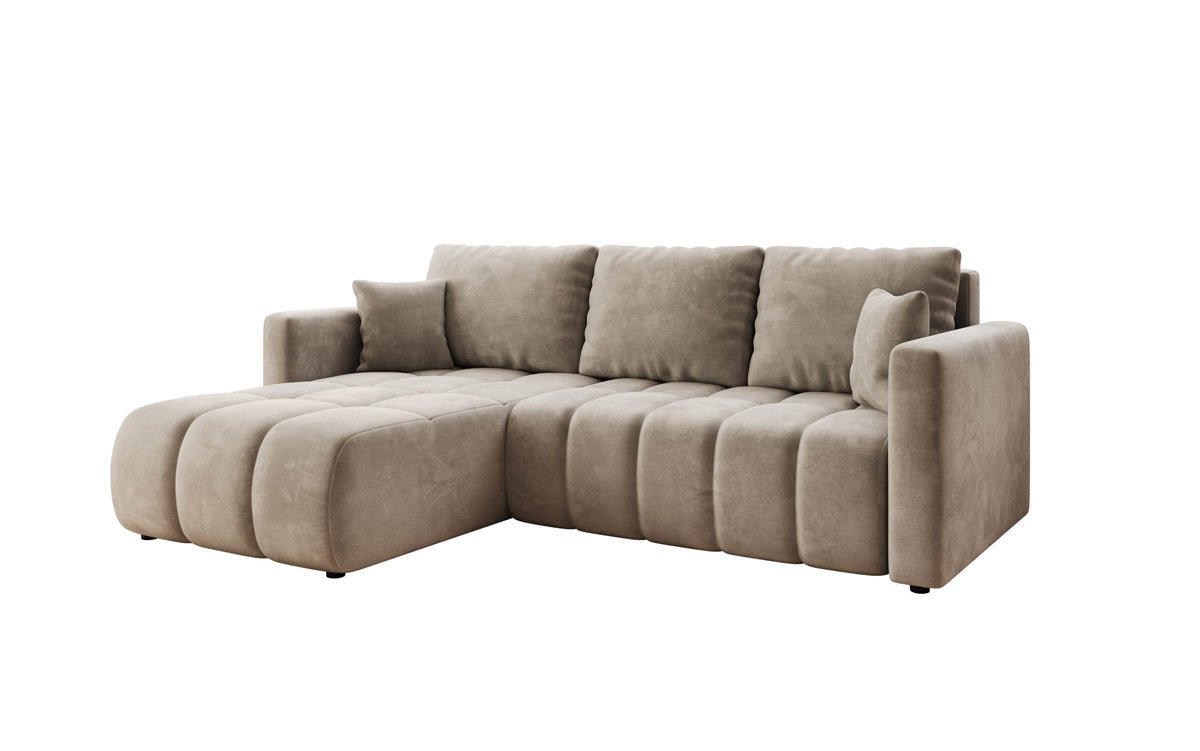 Designer Sofa Beatrice L mit Schlaf- und Klappfunktion in Samt