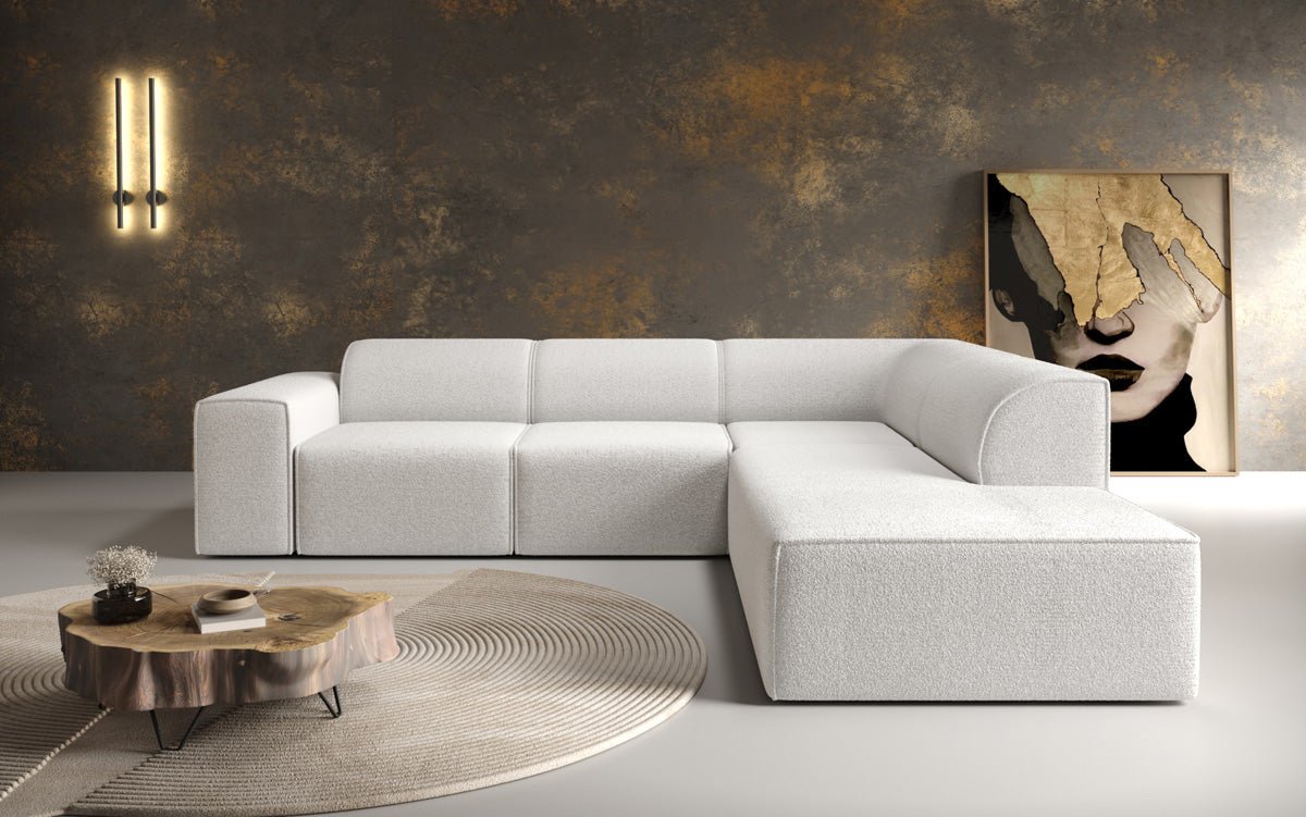 Designer Sofa Idiola L in Teddy Bouclé