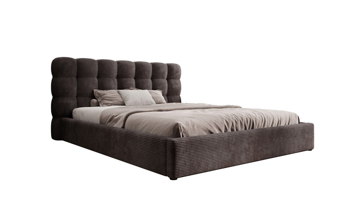 Designer Polsterbett Calivo in Cord mit Stauraum