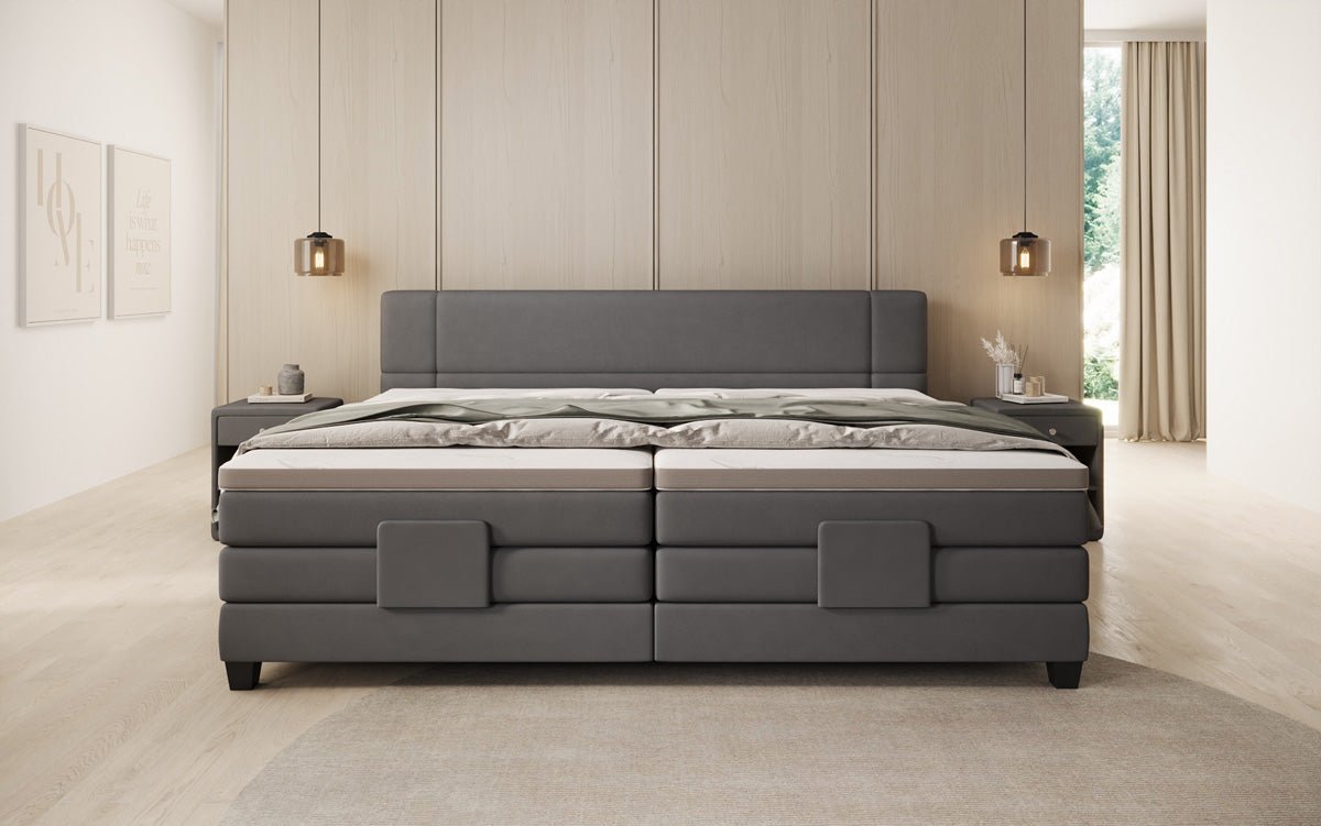 Familien Boxspringbett Noela 220/240x200 elektrisch verstellbar in Stoff