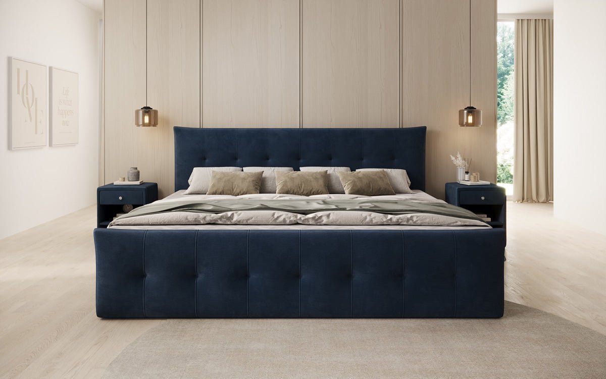 Familien Boxspringbett Valenza – 220/240x200 mit Stauraum in Samt