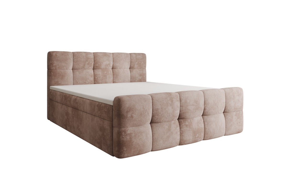 Boxspringbett Cozy in Cord mit Stauraum