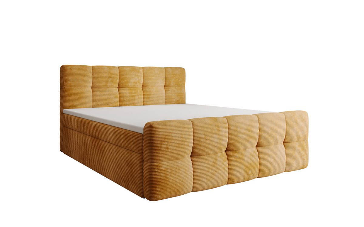 Boxspringbett Cozy in Cord mit Stauraum
