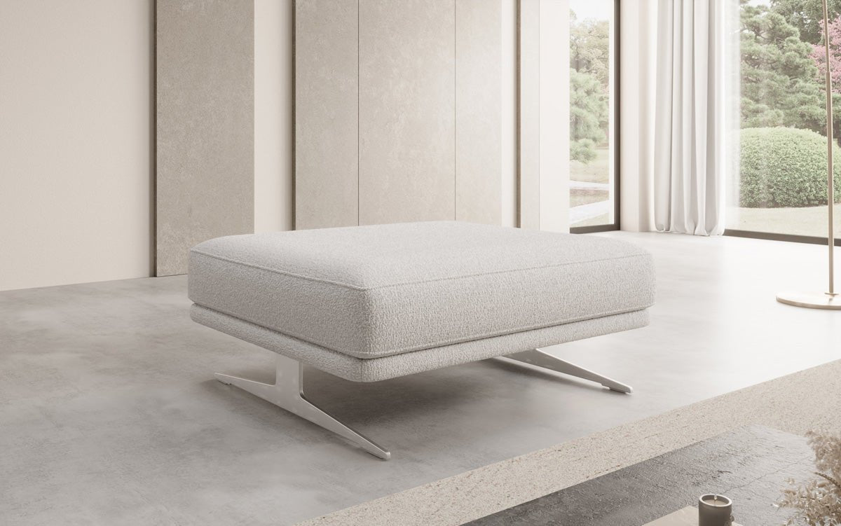 Beistellhocker Torino in Bouclé