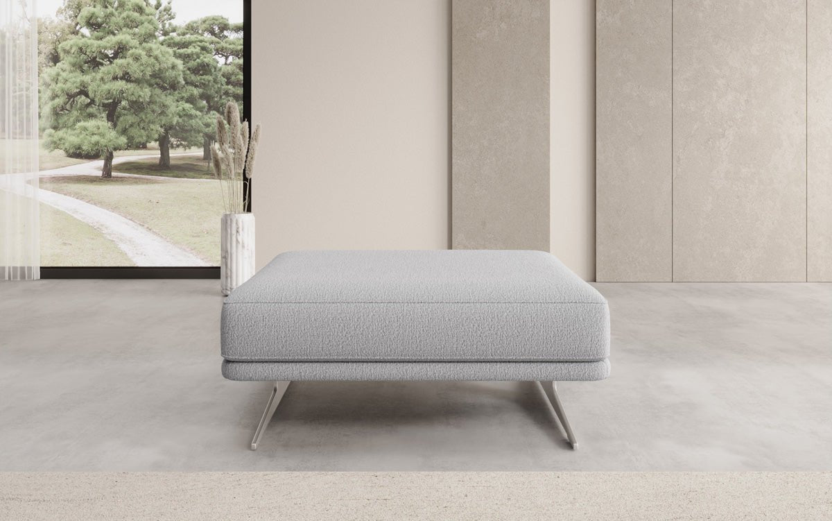 Beistellhocker Torino in Bouclé