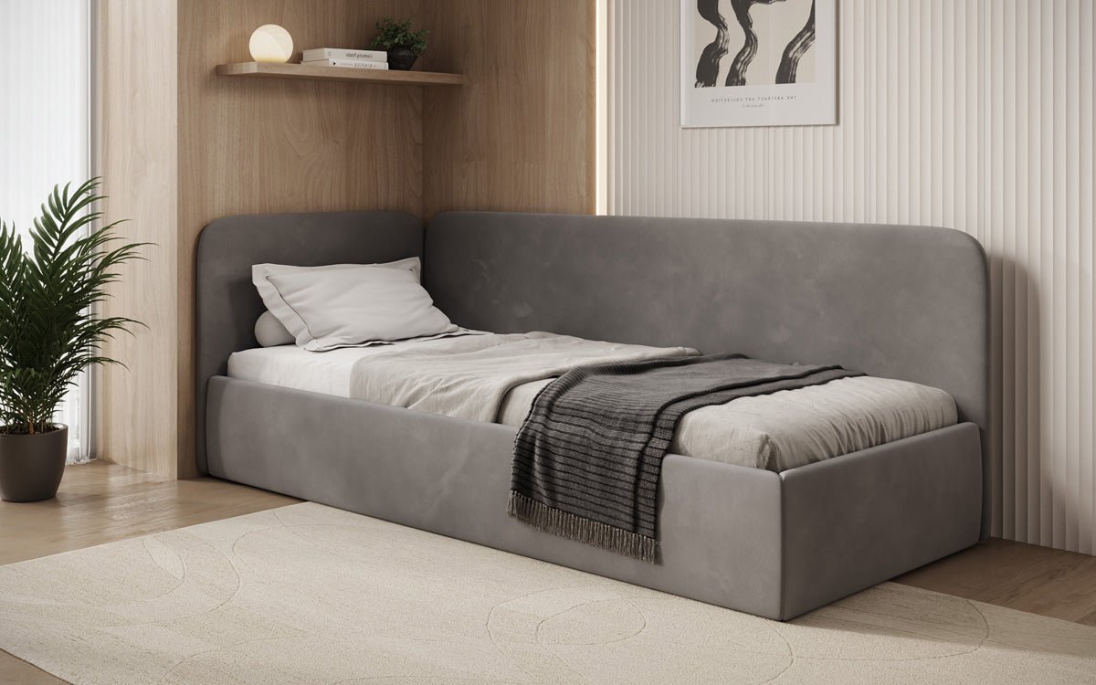 Designer Polsterbett/Gästebett/Sofa Cleo mit Stauraum