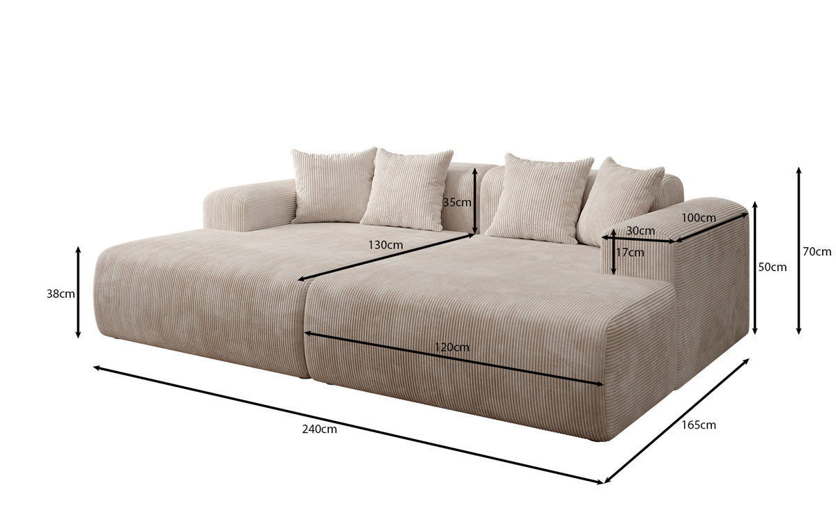 Designer Lounge-Sofa Shelly in Cord