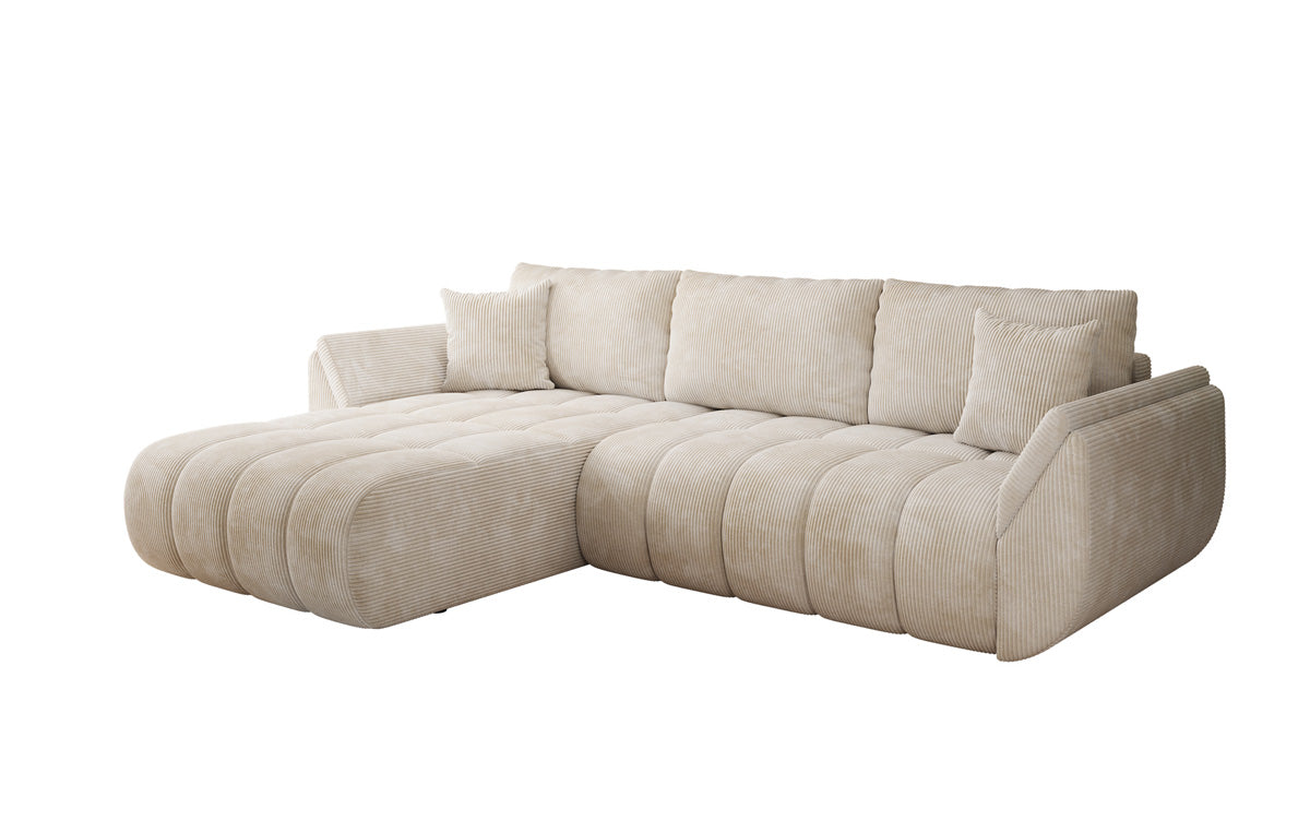 Designer Sofa Lenoa L mit Schlaffunktion und Stauraum in Cord