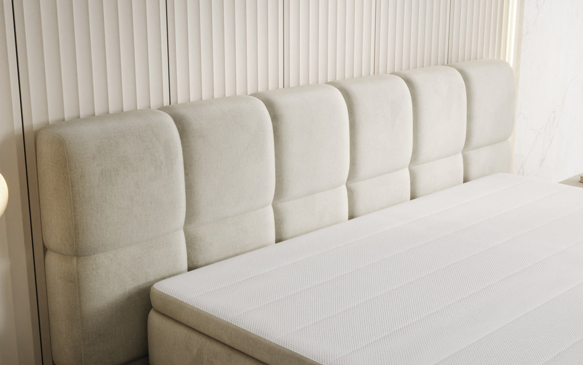 Boxspringbett Bombo mit Stauraum in Samt