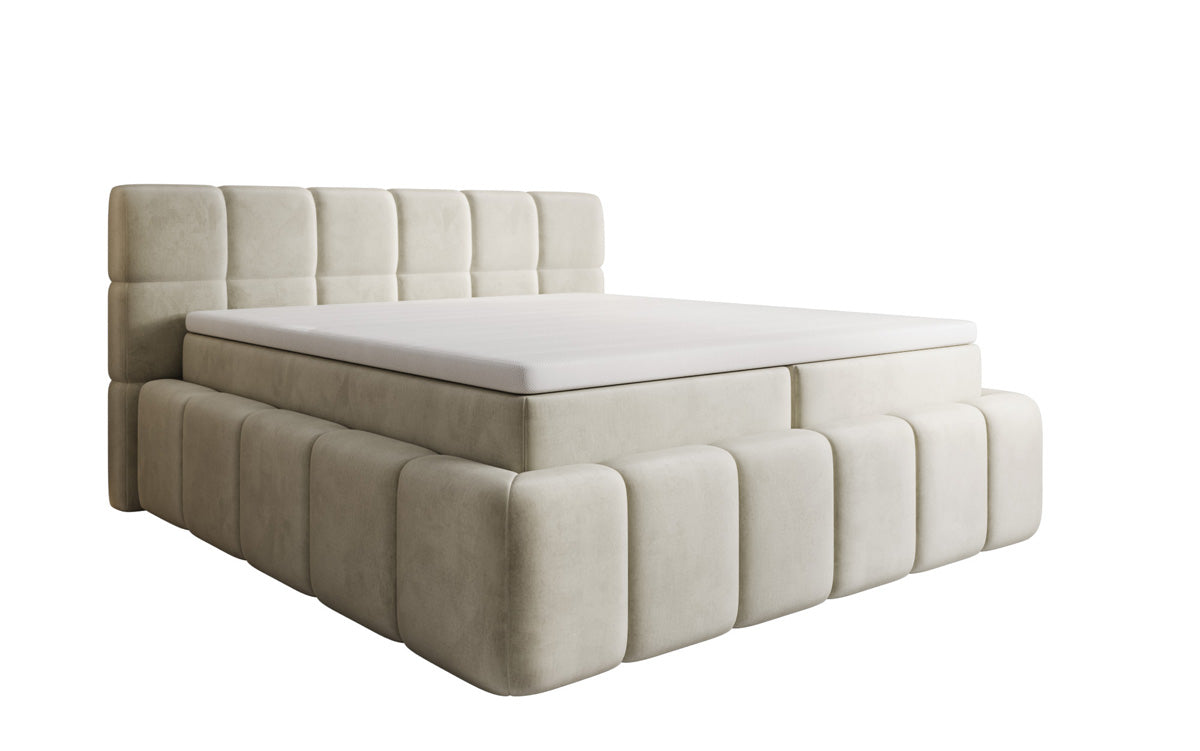 Boxspringbett Bombo mit Stauraum in Samt