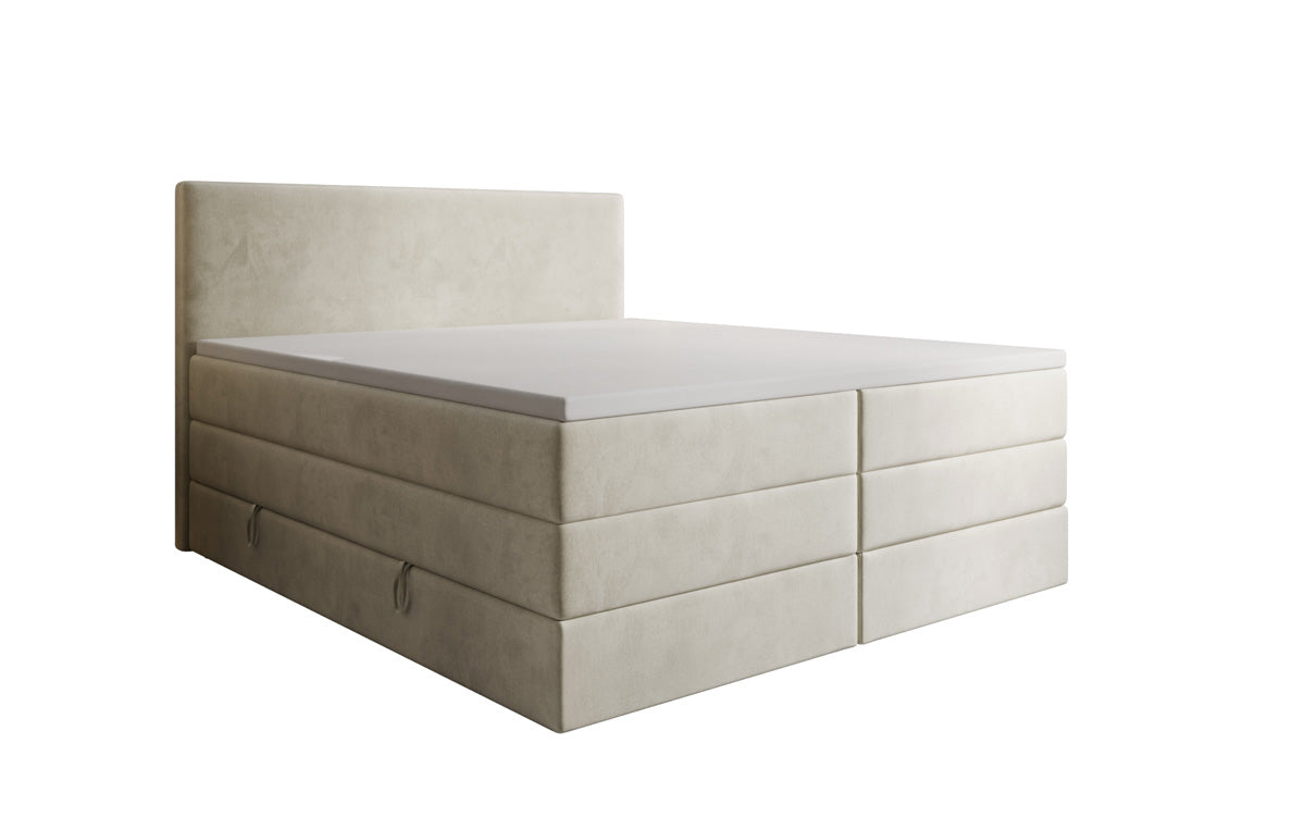 Boxspringbett Kubo King mit Stauraum in Samt