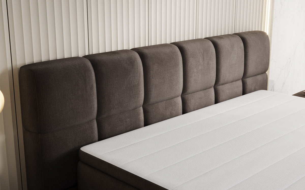 Boxspringbett Bombo mit Stauraum in Samt