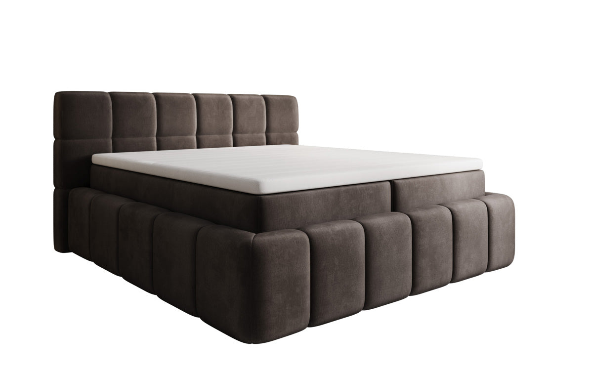 Boxspringbett Bombo mit Stauraum in Samt