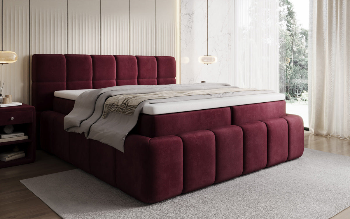 Boxspringbett Bombo mit Stauraum in Samt